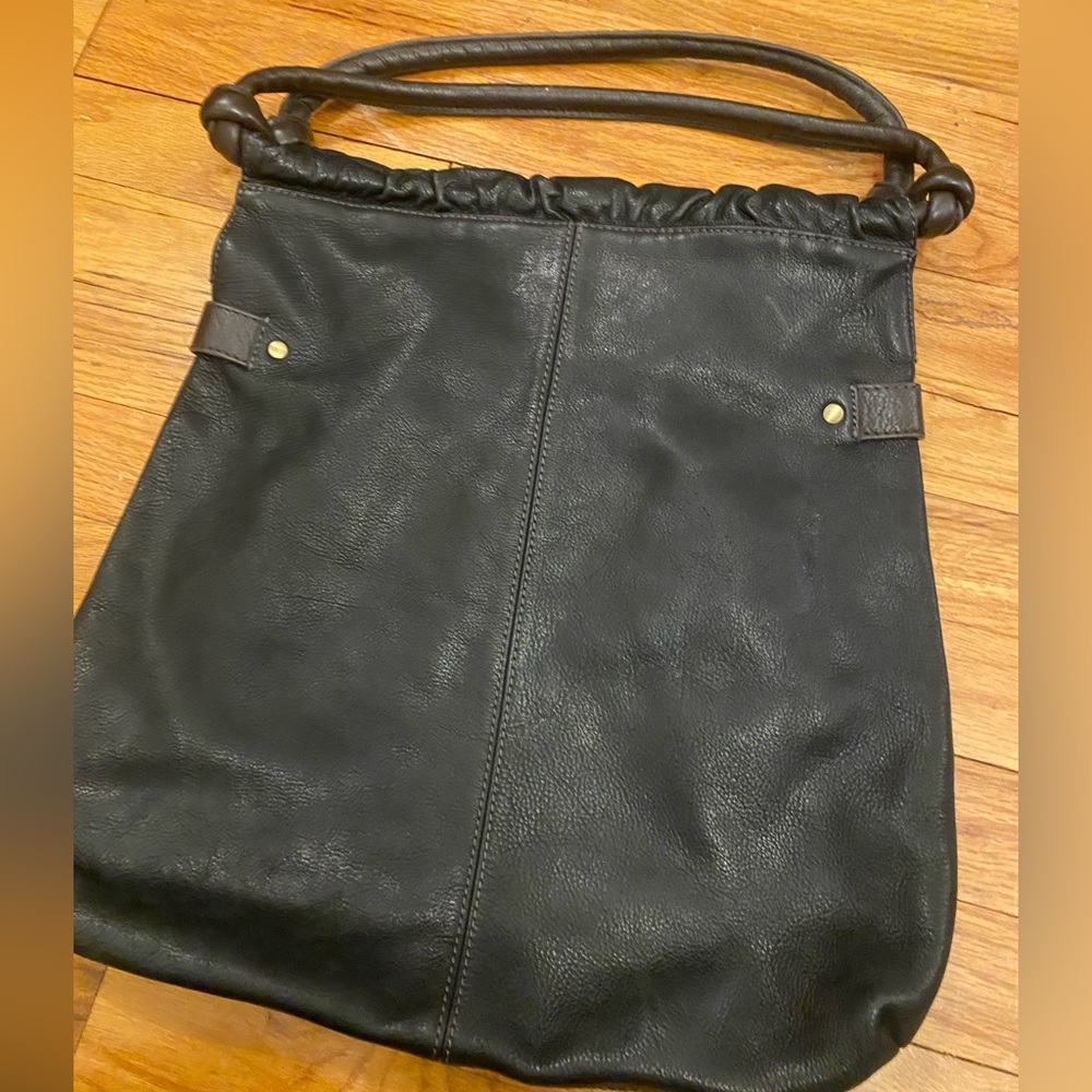 Black leather bag